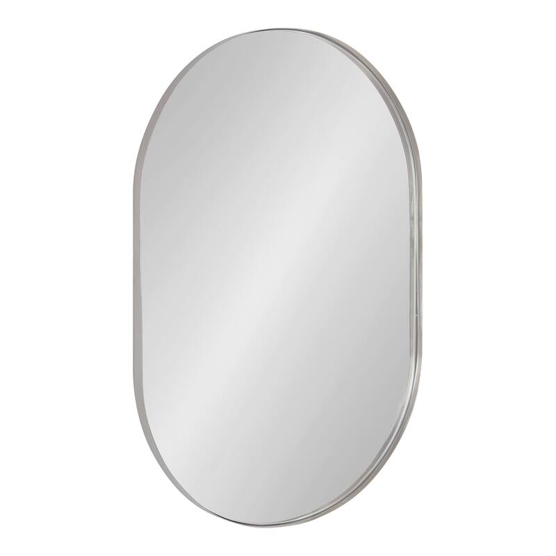 Kate and Laurel Rollo Capsule Framed Wall Mirror - 20x30 - Silver