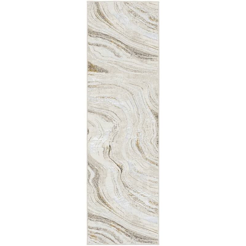 Power Loomed Abstract Modern Non Skid Stain Resistant Area Rug