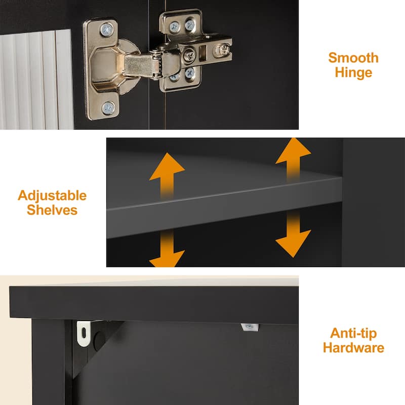 4-Door Storage Cabinet with Adjustable Shelves
