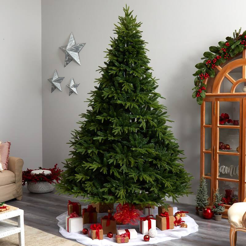 9ft. Fir Look Artificial Christmas Tree with 900 Multi LED Lights & 4600 Branches - Majestic Holiday X-Mas Centerpiece