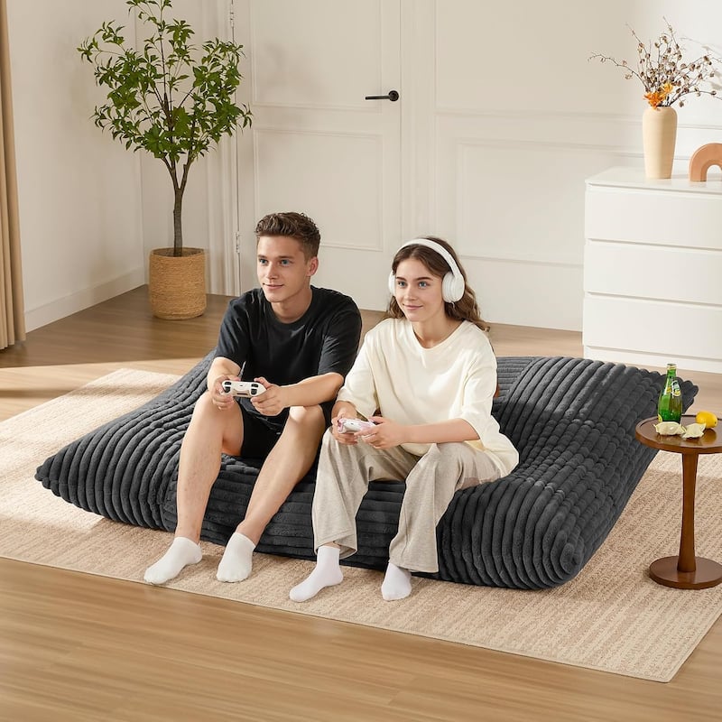 Oversized Convertible Bean Bag Chair - Cozy Multi-Purpose Seating for Family & Living Room