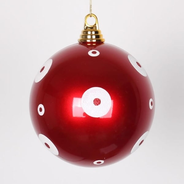 candy apple red with white glitter polka dots commercial size christmas ball ornament 6 - Christmas Apple Commercial candy apple red with white glitter polka dots commercial size christmas ball ornament 6 - Christmas Apple Commercial