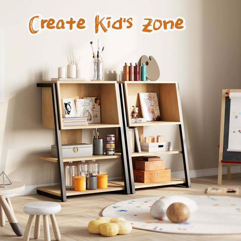 Fenge Bookcase, 4 Tier Open Bookshelf - 16.9"D x 23.6" W x 35.8" H