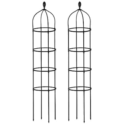 2 Packs Rustproof Garden Obelisk Trellis For Climbing Plants Tower Support - 12.59”L x 12.59”W x 70.86”H