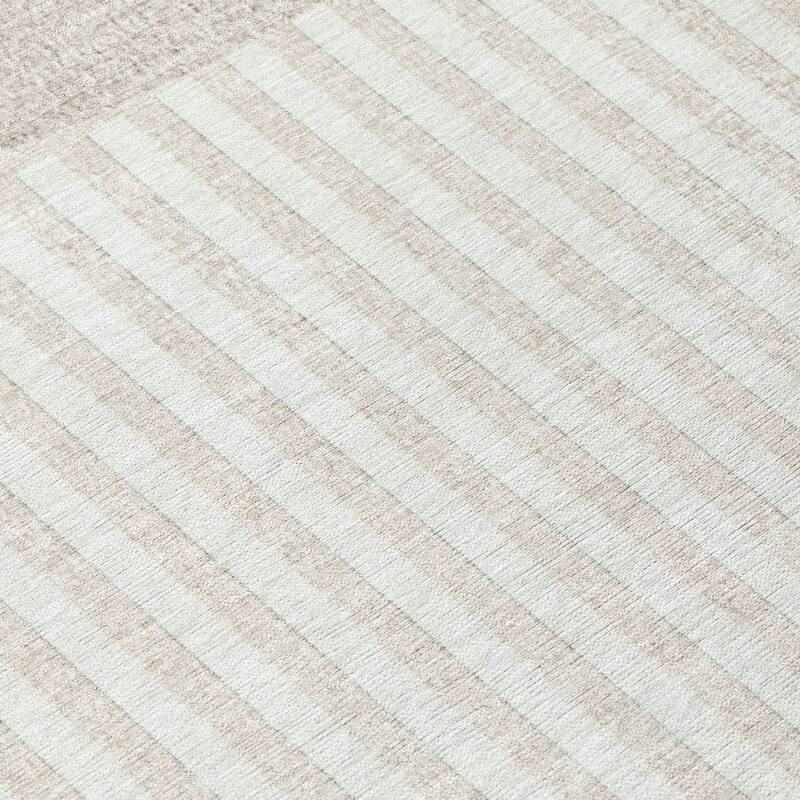 Machine Washable Indoor/Outdoor Contemporary Mod Chantille Rug