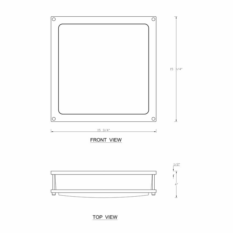 Square Satin Nickel Dimmable LED Flush Mount Ceiling Light with Selectable Color Temperature 3000K/4000K/5000K