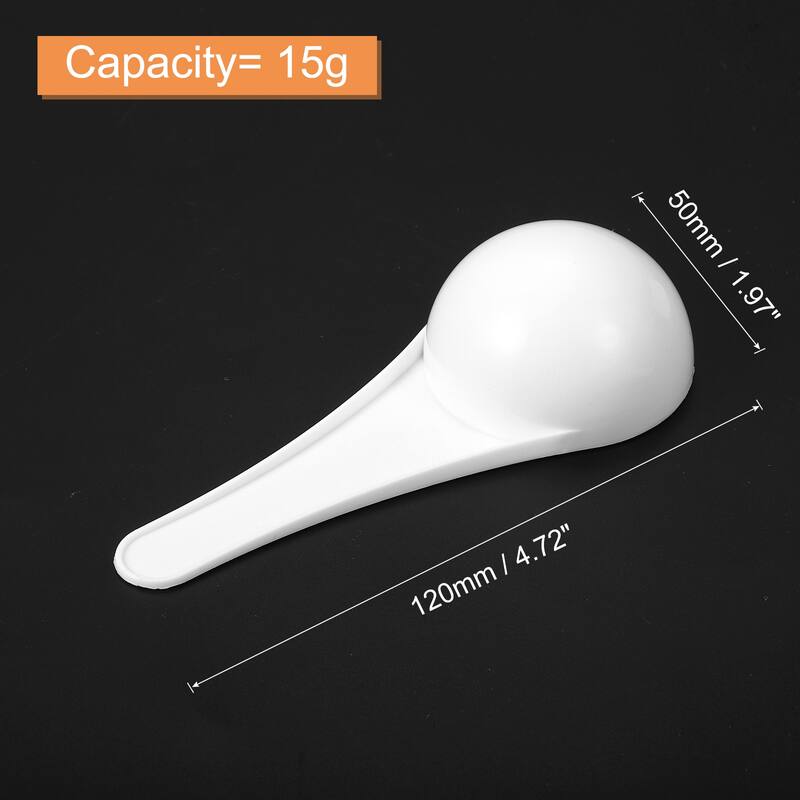 Plastic Measuring Spoons Powder Scoops Spoon Kitchen Spoon, 15g White - 30Pcs