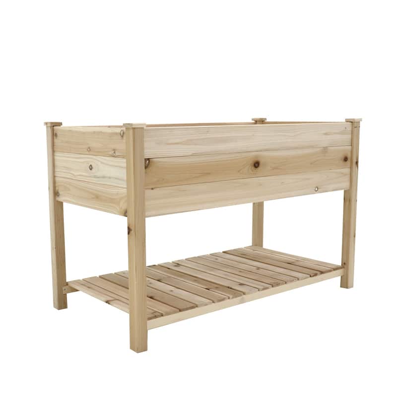 Raised Garden Bed Planter Box with Legs & Storage Shelf