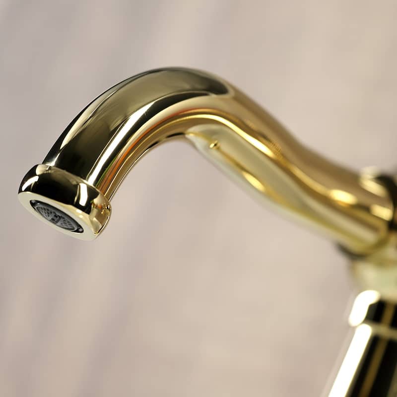 Kingston Brass Knight Single-Handle 1-Hole Deck Mount Bathroom Faucet with Push Pop-Up and Deck Plate