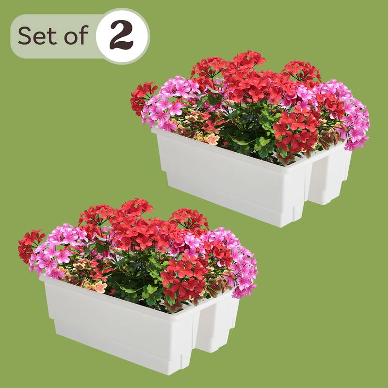 Pure Garden 20.75in Railing Planter - 6-Gal Outdoor Flower Box