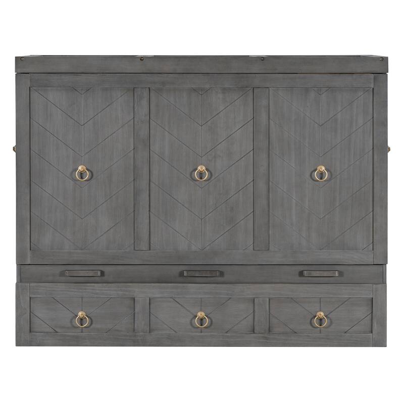 Space-Saving Murphy Bed with USB & Large Drawer