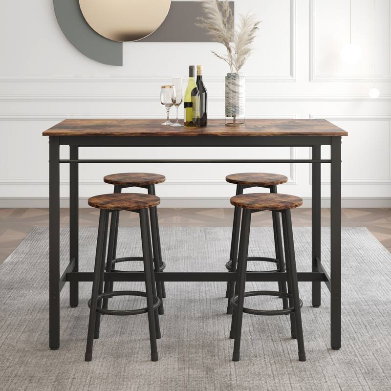 5-Piece Kitchen Counter Height Table Set