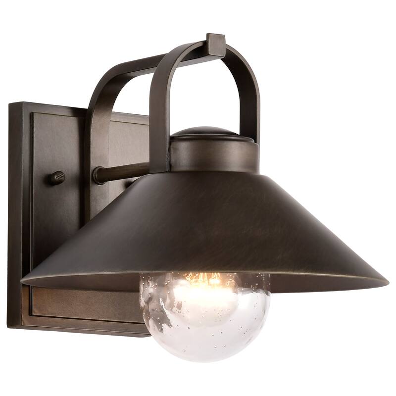 Ridge Medium Outdoor Lantern Bronze Finish Clear Seeded Glass