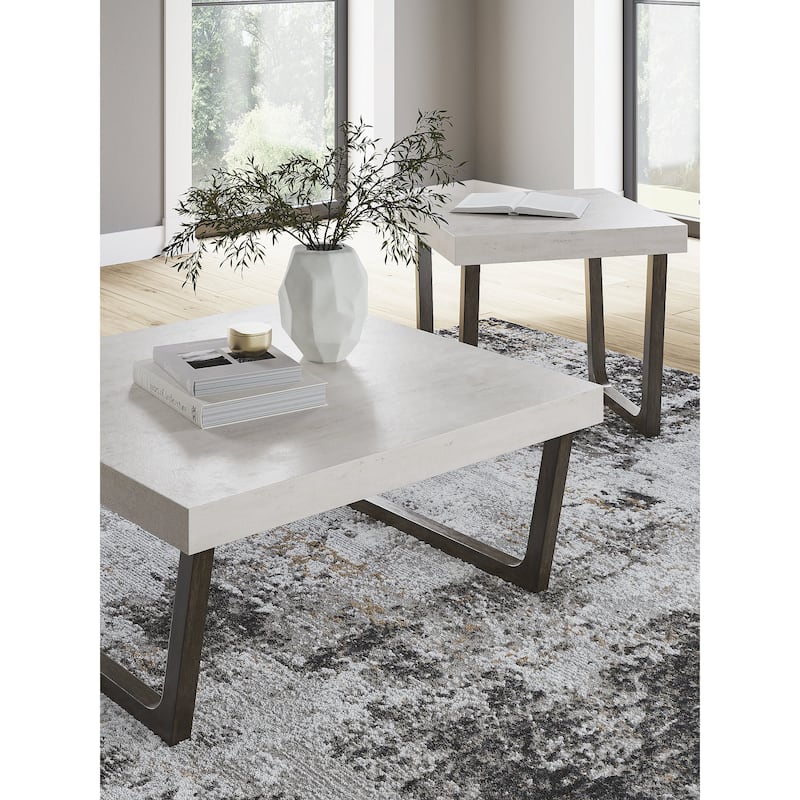 Signature Design by Ashley Westenfort Light Gray/Dark Brown Table (Set of 2) - 40" W x 40" D x 18" H