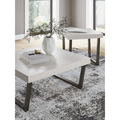 Signature Design by Ashley Westenfort Light Gray/Dark Brown Table (Set of 2) - 40" W x 40" D x 18" H