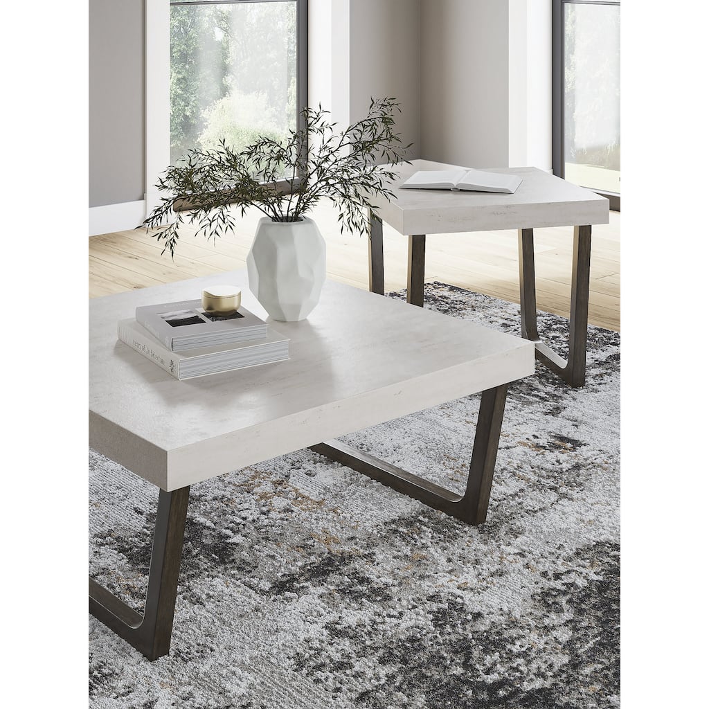 Signature Design by Ashley Westenfort Light Gray/Dark Brown Table (Set of 2) - 40" W x 40" D x 18" H