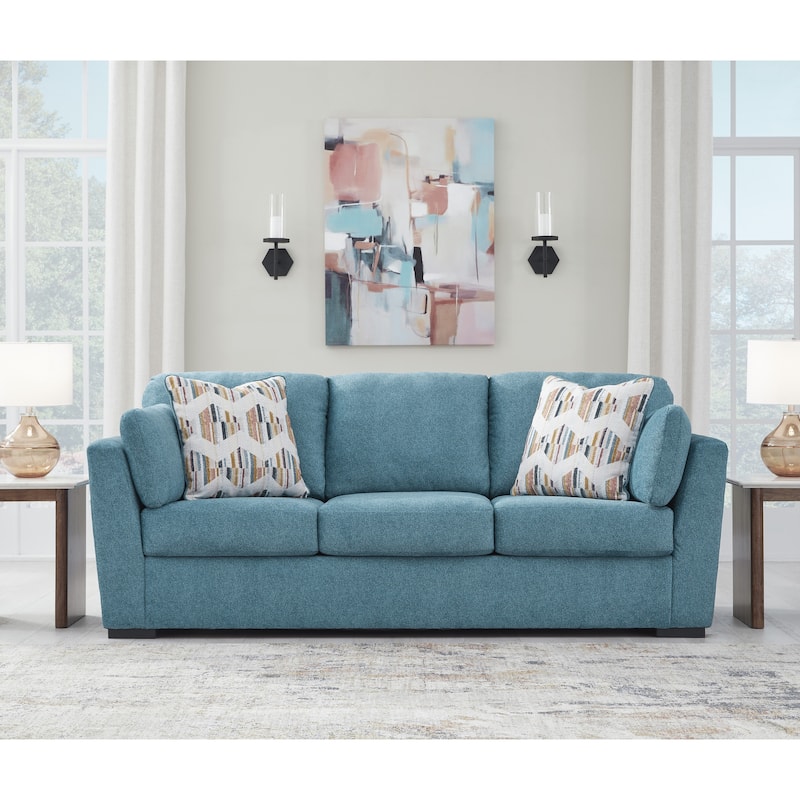 Roundhill Furniture Clareen 4-Piece Living Room Set, Sofa Loveseat Cutler Chair and Ottoman