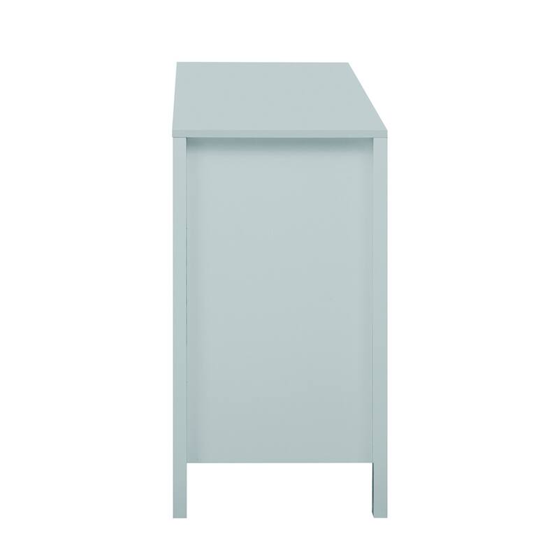 Entryway Cabinet with Wave Design-3 Adjustable Shelves, 3 Drawers & Close Doors, Storage Console Table with Metal Handle