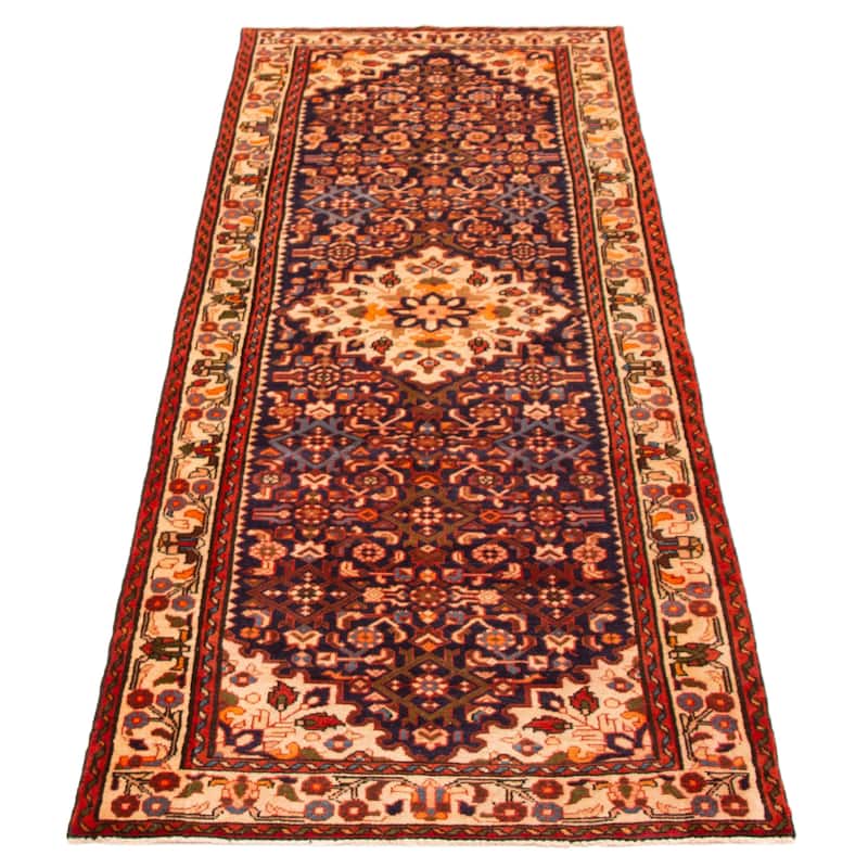ECARPETGALLERY Hand-knotted Andelz Navy Wool Rug - 3'3 x 9'5