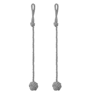 2pcs Curtain Tieback 24" Holdback Decorative Rope Curtain Holder Grey - 24" x 2.3"
