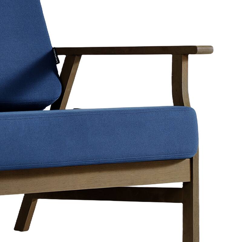 Teak Frame Outdoor Loveseat Daybed with Water-Resistant Cushions.