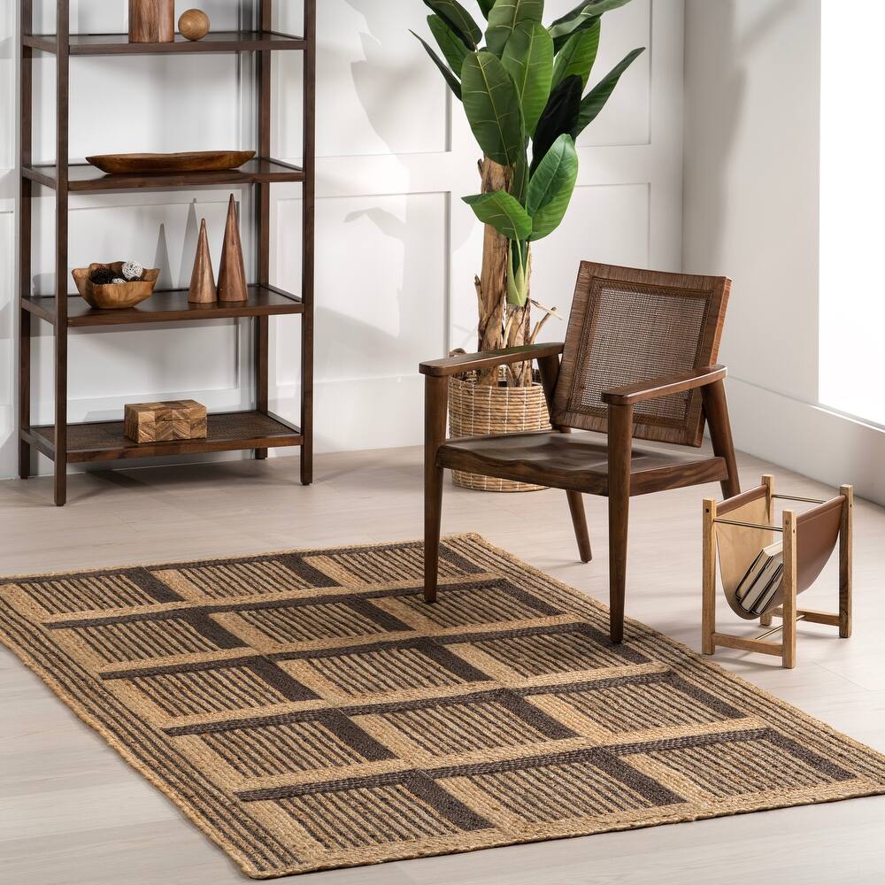 Nuloom Aletta Geometric Tiled Jute Area Rug