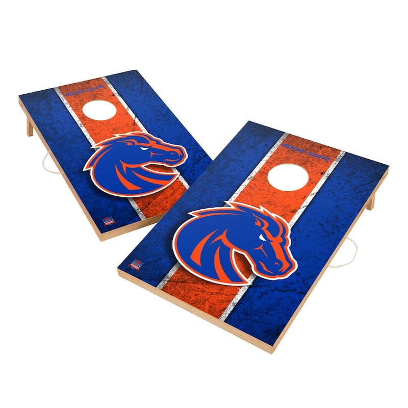 Vintage Boise State University Broncos 2x4 Tailgate Cornhole Boards - Include Team Bags + Carry Case