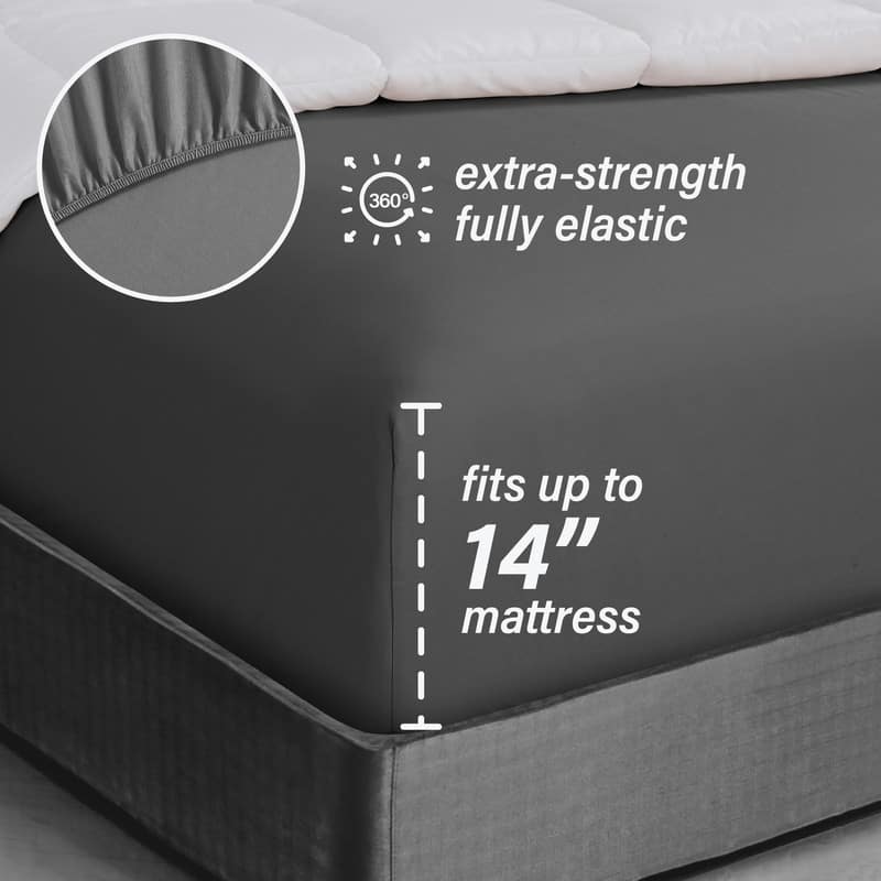 Swift Home 14-Inch Deep Pocket Soft Microfiber Storage Pocket Fitted Sheet