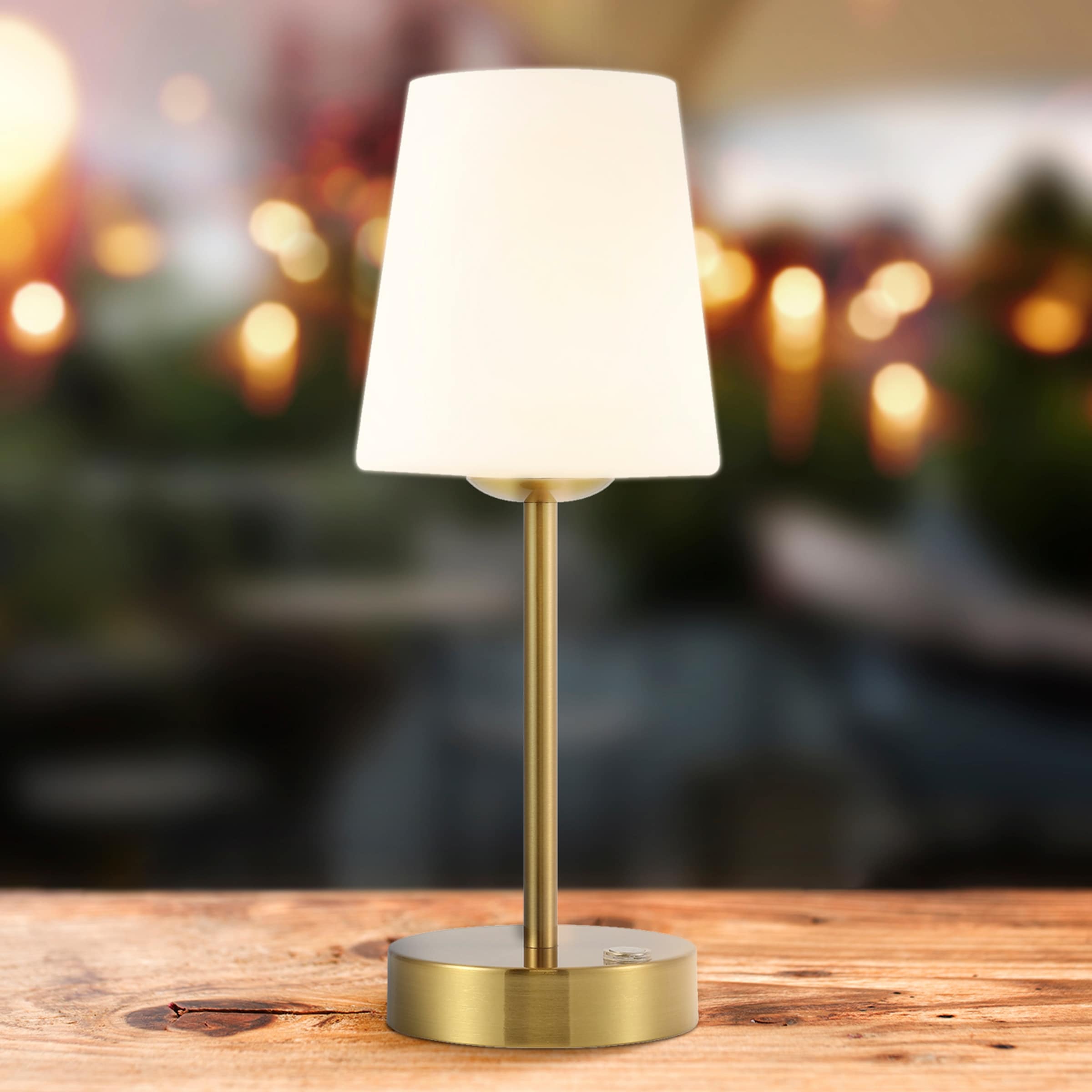 Nickel Plated Accent Table Lamp With Frosted Bell Lamp Shade