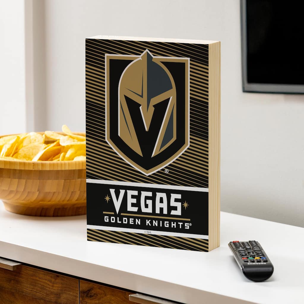 Vegas Golden Knights Wooden Tabletop Mantel Shelf Sign