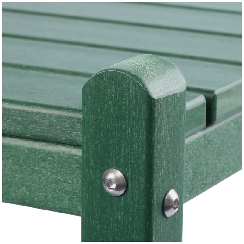 Polytrends Laguna Hdpe All Weather Outdoor Patio Two Shelf Square Table