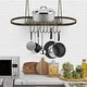 preview thumbnail 2 of 5, Sorbus Pot and Pan Rack for Ceiling with Hooks - Oval Mounted Storage Rack - 31.50" L X 16.50" W X 21" H - 31.50" x 16.50" x 21"
