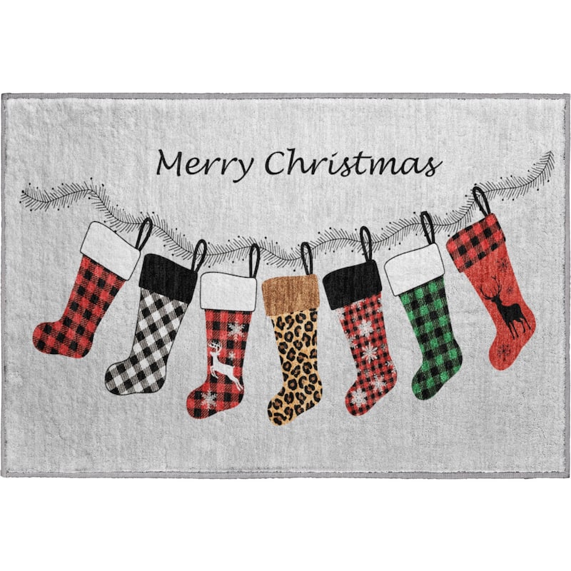 Premium Washable Super Soft Merry Christmas Stockings Mayfield Rug