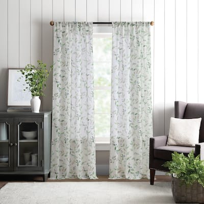 Martha Stewart Kensington Garden Print Poletop Curtain Panel Pair