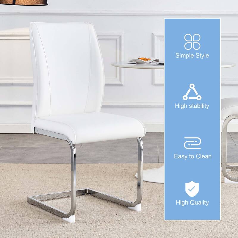 Set of 2 PU Material High Resilience Dining Chair
