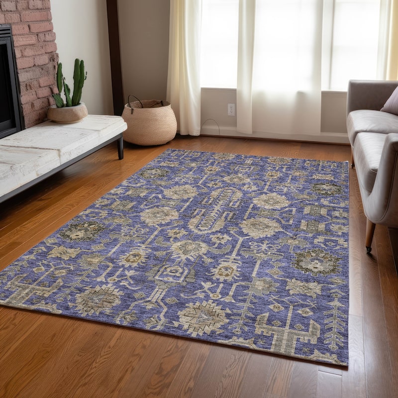 Machine Washable Indoor/ Outdoor Chantille Traditional Boho Rug