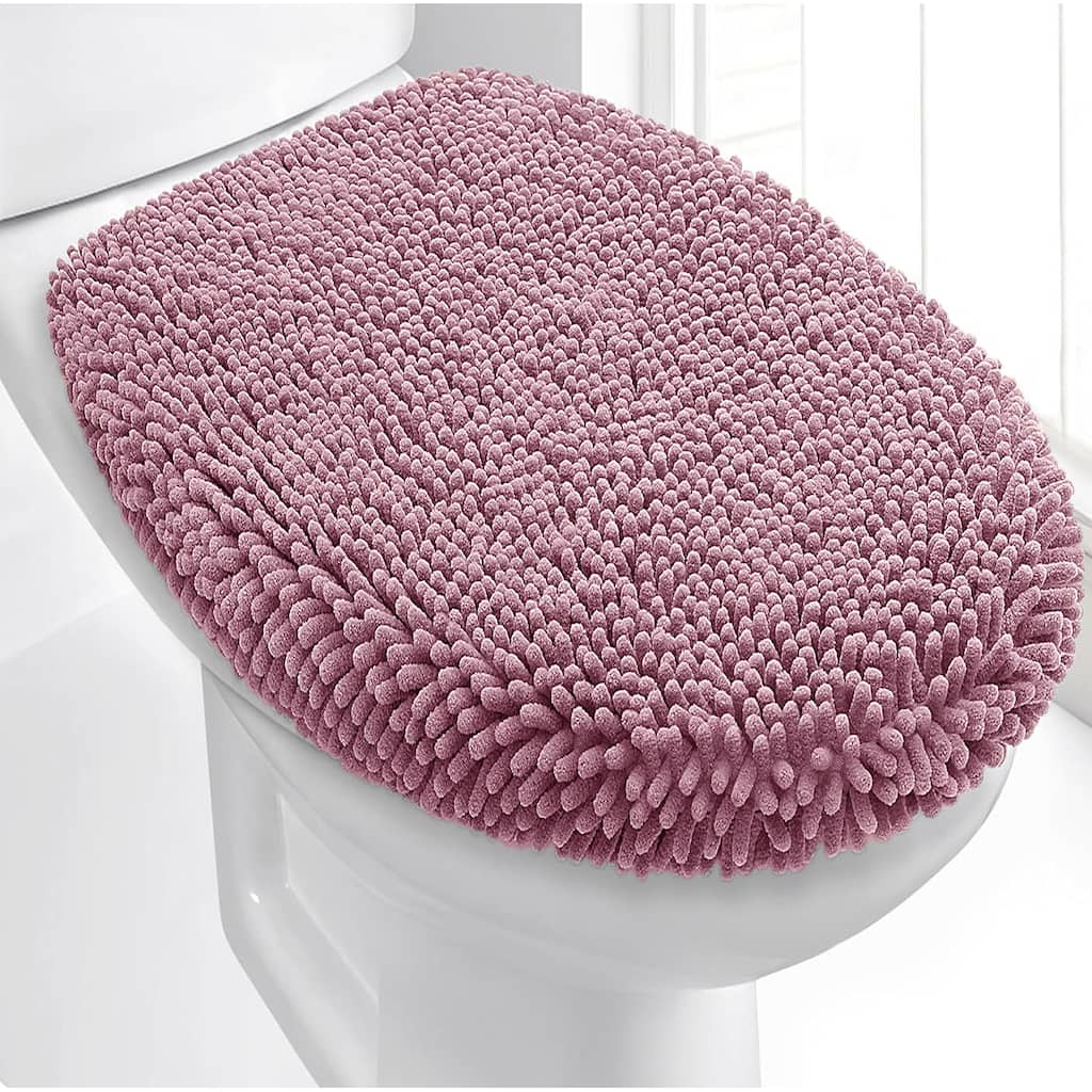 18"x18" - Mauve Soft Cozy Plush Chenille Toilet Seat Cover