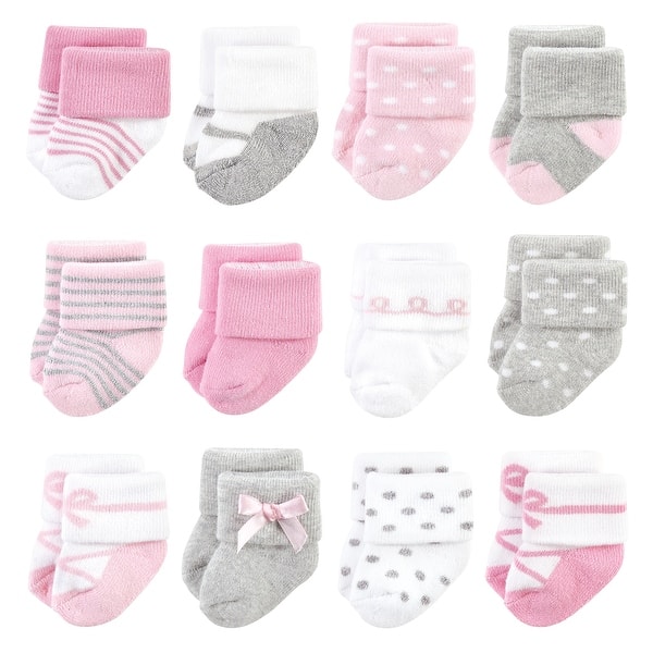 slide 1 of 1, Little Treasure Infant Girl Newborn Socks, Ballerina 0-6 Months - Ballerina 12-Pack