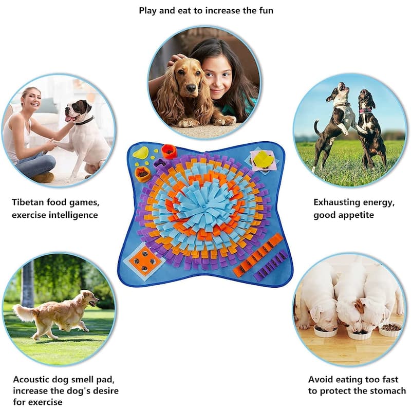 28.3" Pet Snuffle Foraging Mat, Dog Mental Puzzle Interactive Stimulation Toys for Smell Training and Slow Eating - N/A