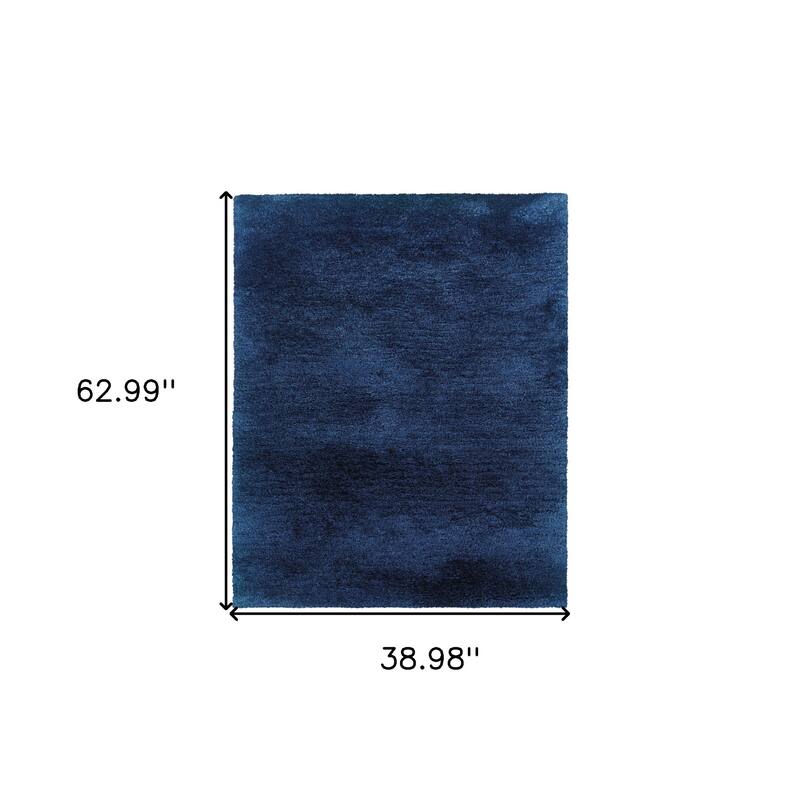 HomeRoots Solid Color Shag Rectangle Area Rug - 62.99 in. x 38.98 in. x 1.60 in.