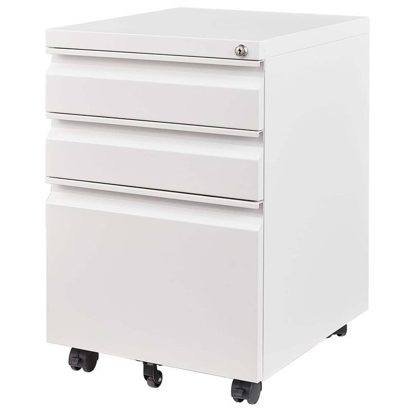 3 Drawer Mobile Metal Filing Cabinets with Lock for Home Office,Letters/Legal/A4