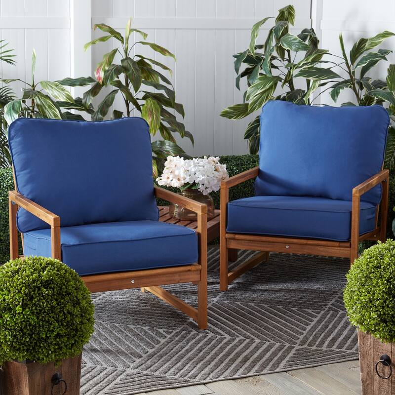 Outdoor 2-Piece Reversible Deep Seat Cushion Set (Cushions Only)