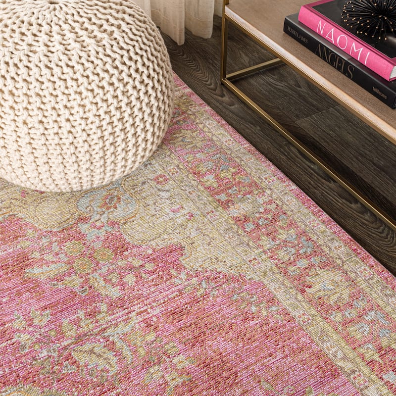 JONATHAN Y Lila Floral Medallion Area Rug