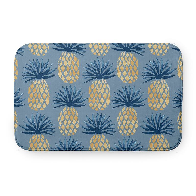 Pineapple Stripes Bathmat - 34" x 21" - Dusty Smoke