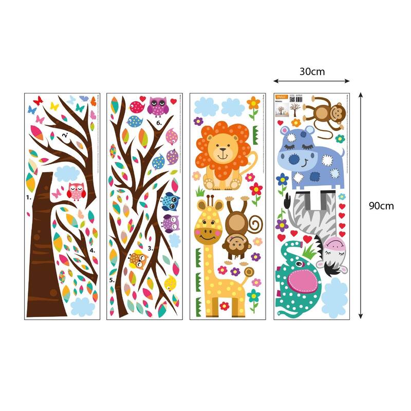 Walplus Wall Sticker Happy London Zoo Animal Tree Kids Art Decal