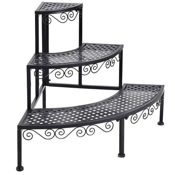 Shop 3 Tier Corner Metal Flower Ladder Plant Stand On Sale