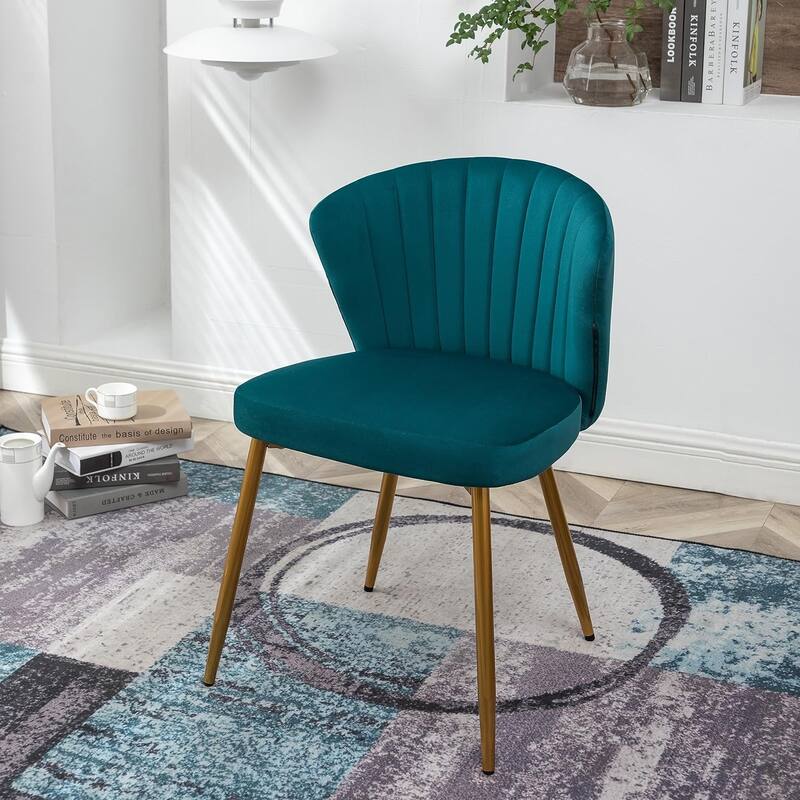 Modern Velvet Accent Chair with Channel-Tufted Design Comfortable and Trendy Armless Seat