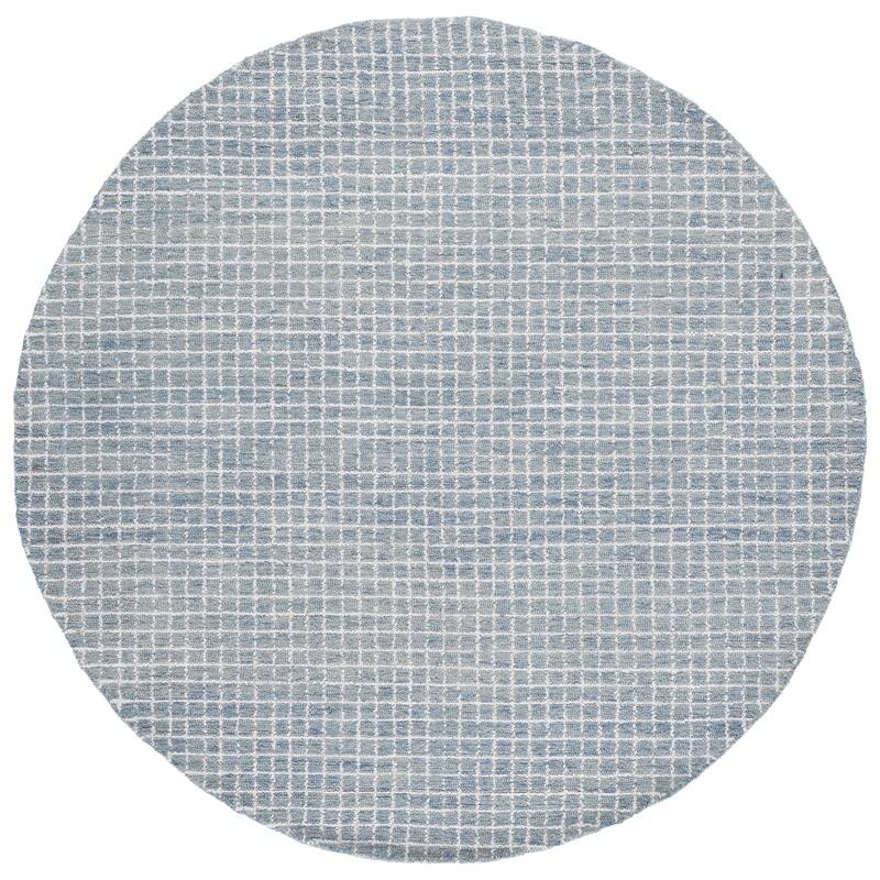 SAFAVIEH Handmade Abstract Germinia Contemporary Rug - 6' Round - Ivory/Blue