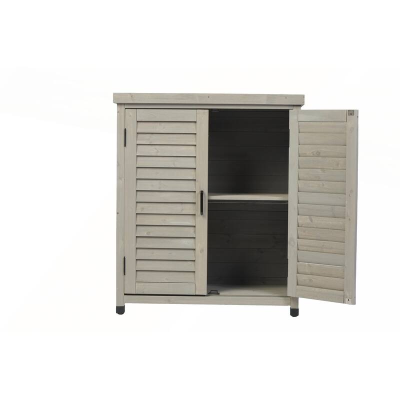 Potting Bench with Storage Cabinet and Metal Table Top