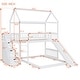 preview thumbnail 23 of 38, Friendly Design Twin Over Twin Bunk Bed Kids Bed with Two Drawers and Slide, House Bed with Slide